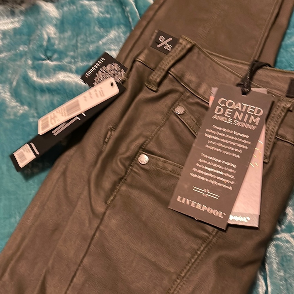 Liverpool ankle skinny jeans brand new with tags olive high waist womens